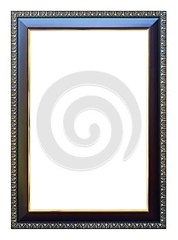 Frame size 8 X 12 color dark oak with gold trim.