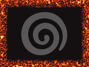 Frame from solidify fire magma on black backgrounds
