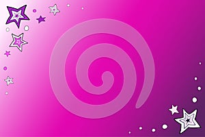 Frame of stars on a fuchsia gradient background