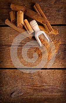 Frame with sticks and ground celyon cinnamon