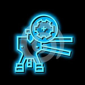 frame straightening neon glow icon illustration