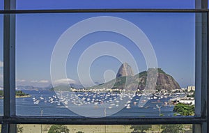 Frame of Sugarloaf Mountain, known locally as Pao de Acucar in Rio de Janeiro