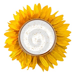 The frame with a sunflower.