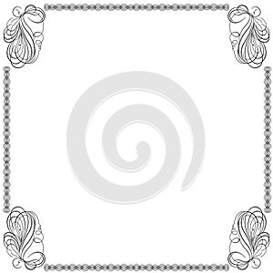 Frame with swirl interlaced lines