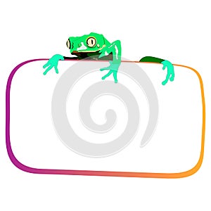 Frame for text with a cartoon frog.