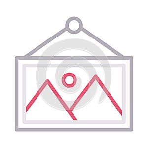 Frame thin line color vector icon