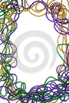 A frame of three colours of beads photo