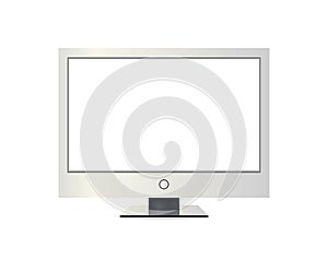 Frame of TV. Empty led monitor of computer or black photo frame isolated on a transparent background. Vector blank