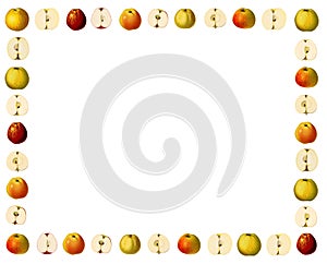 Frame with varieties of apples