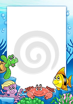 Frame with various sea animals