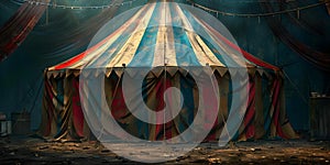 Frame of a vintage circus tent with space for text. Concept Vintage Circus Tent, Advertising Space, Retro Background, Big Top