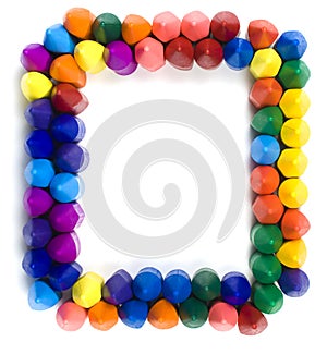 Frame from wax pencils