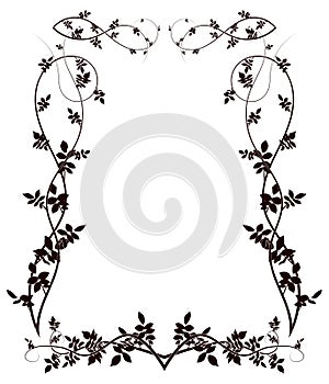 frame on white hawthorn decoration on paper decor