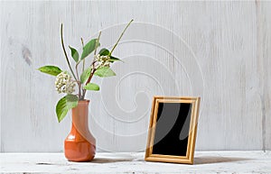 Frame on white table