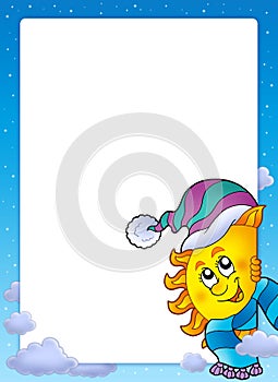 Frame with winter Sun