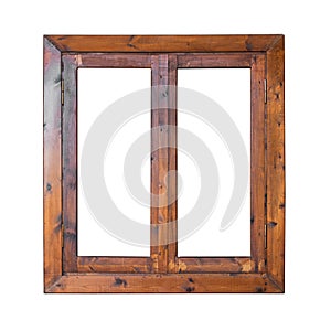 Frame of a wooden window exterior side