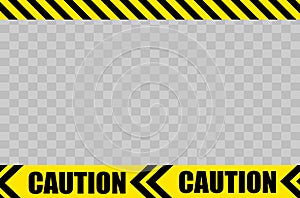Frame yellow and black tape, border line, ribbon caution sign vector template.