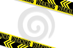 Frame yellow and black tape, border line, ribbon caution sign vector template.