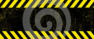Frame yellow and black tape, border line, ribbon caution sign vector template.