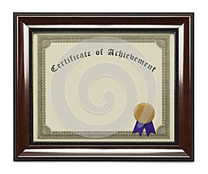 Framed Achievement Certificate
