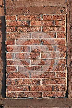 framed brick wall