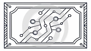 Framed Circuit Board: High-Tech Digital Design, vector design Generative AI