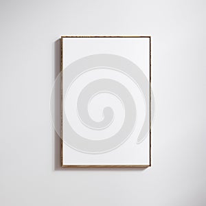 Framed floated canvas mockup close up, 3x5 paper ratio with passepartout and thin frame photo