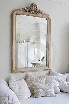 Framed Mirror Above Daybed