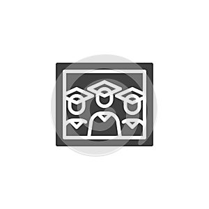 Framed photo of students vector icon