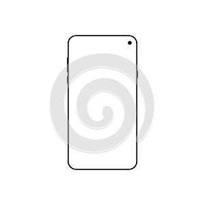 Frameless Smartphone Icon Vector. Black Modern Mobile Phone Image
