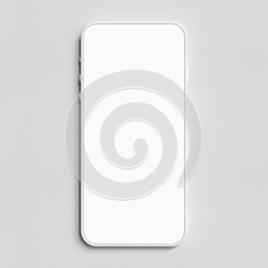 Frameless smartphone on white background