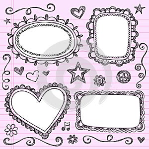 Frames Borders Sketchy Doodles Vector Set