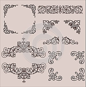 Frames. Decorative elements. Vector set