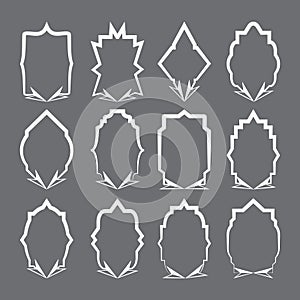 Frames of different geometric shapes. Vector illustration.