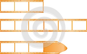 Frames of film, film negatives,picture frames,filmstrips with free space for pics, vector