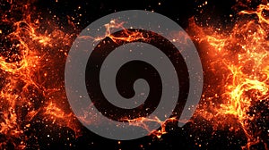 Frames with fire sparkle effect. By generative Ai