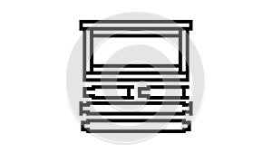 frames langstroth beekeeping line icon animation