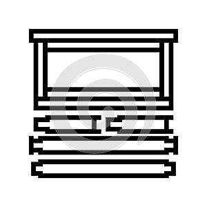 frames langstroth beekeeping line icon vector illustration