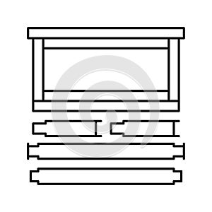 frames langstroth beekeeping line icon vector illustration