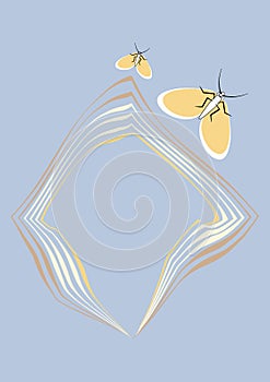 frames of moths. Design element for the design of books, notebooks, postcards, interior items, mobile application