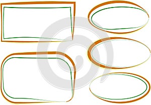 abstract orange green colored frames shapes collection