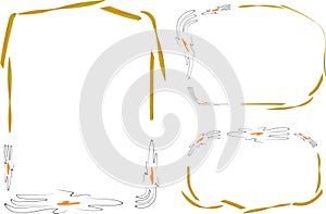 chamomile pattern abstract creative frames set
