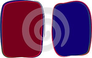 dark red blue colors rectangular curved abstract frames shapes