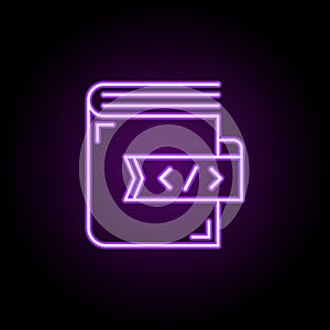 framework code icon. Elements of Web development in neon style icons. Simple icon for websites, web design, mobile app, info