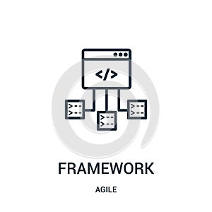 framework icon vector from agile collection. Thin line framework outline icon vector illustration photo