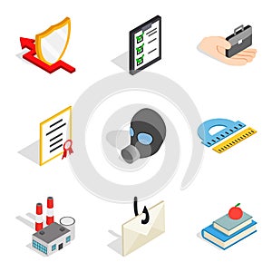 Framework icons set, isometric style