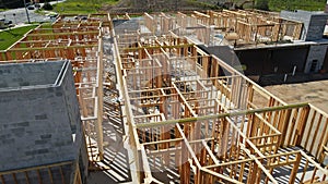 Framing beam of new apartments under construction home framing