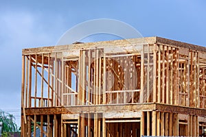 Framing beam of new house under construction home framing