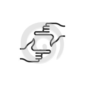 Framing hands line icon