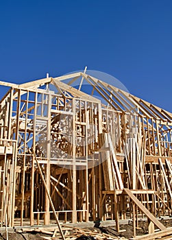 Framing of new home construction